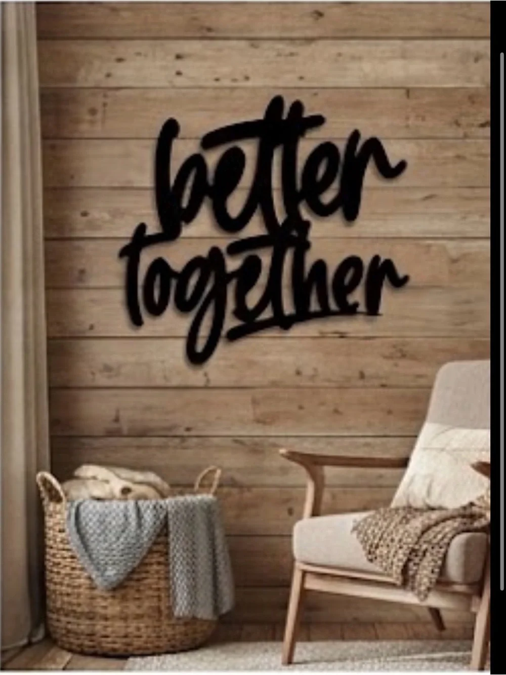 Better Together Script Wall Art - Black